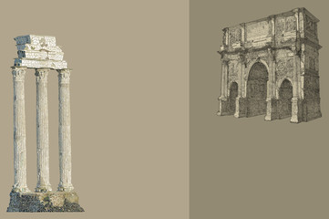 Rome view illustration