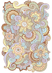 Abstract floral retro background pattern in vector.