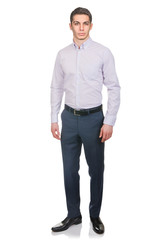 Man in fashion look isolated on white