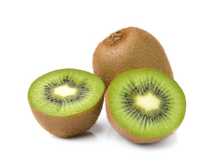 Kiwi fruits on white background