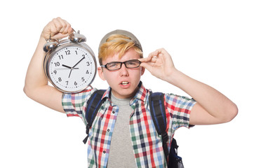 Student missing his studying deadlines on white