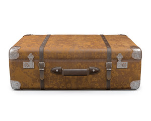 Old Suitcase Over White