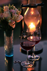 Decoration of table in outdoor cafe