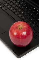 Focus on an Apple and Keyboard