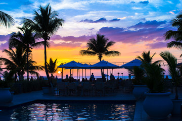 Beautiful sunset in Providenciales on Turks and Caicos