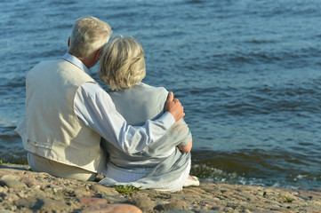 Fototapeta premium Senior couple near the water
