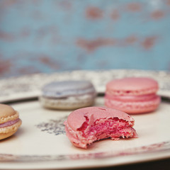 Shabby Chic Background with Macarons
