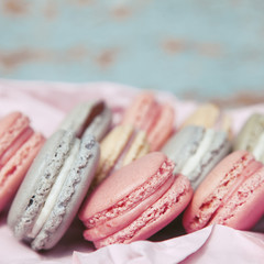 Shabby Chic Background with Macarons