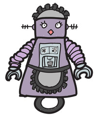 cartoon maid robot