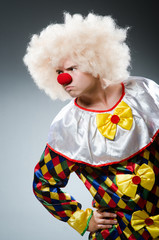Funny clown in the studio