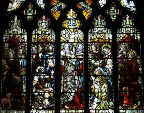 Pentecost in stained glass