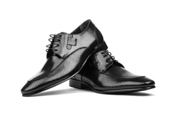 Pair of male shoes isolated on the white