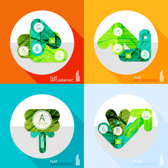 Geometric infographic set in trendy flat style