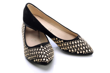 Black decorative and comfortable shoes for women