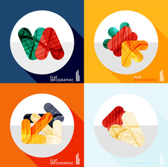 Geometric infographic set in trendy flat style