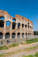 Fototapeta premium Famous colosseum on bright summer day