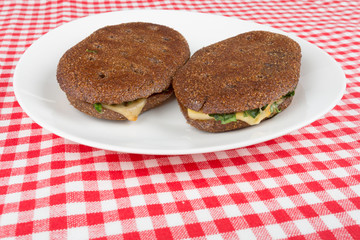 Two rye flatbred on a plate