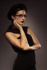 Beautiful stylish woman in glasses