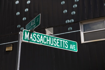 Massachusetts street sign, Cambridge, MA