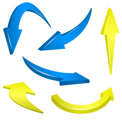 Yellow and blue arrows