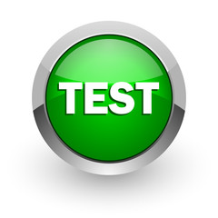 test green glossy web icon