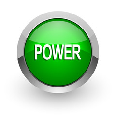 power green glossy web icon