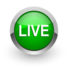 live green glossy web icon