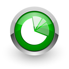 diagram green glossy web icon