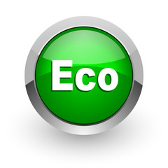 eco green glossy web icon