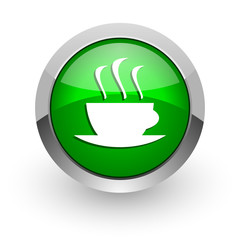espresso green glossy web icon