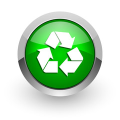 Obraz premium recycle green glossy web icon