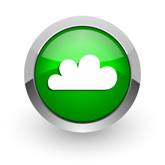 cloud green glossy web icon