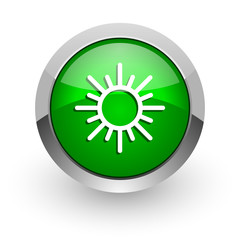sun green glossy web icon
