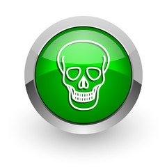 skull green glossy web icon