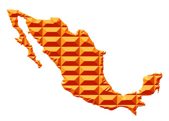 kahve renkli dilimli meksika haritası tasarımı