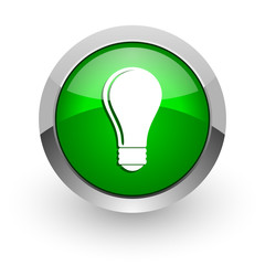 bulb green glossy web icon