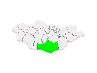Map of Umnegov. Mongolia.