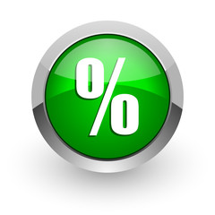 percent green glossy web icon