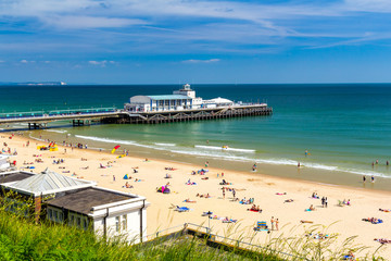 Bournemouth Beach Dorset - obrazy, fototapety, plakaty