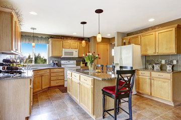 Bright kitchen room interior