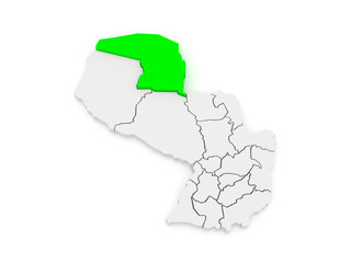 Map of Alto Paraguay. Paraguay.