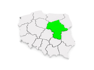 Obraz premium Map of Mazovia. Poland.