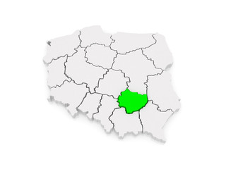 Map of Swietokrzyskie. Poland.