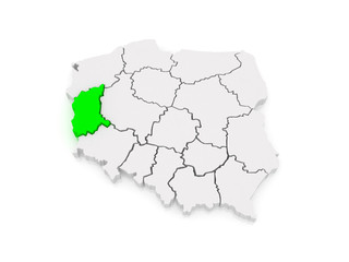 Map of Lubusz. Poland.