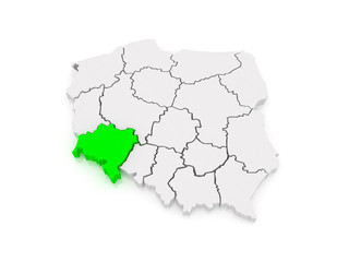 Fototapeta na wymiar Map of Lower Silesia. Poland.
