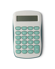 Calculator isolated on white background with clipping path