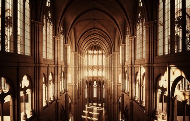 Chiesa cattedrale gotica - obrazy, fototapety, plakaty