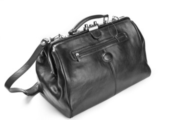 Doctor bag black leather.