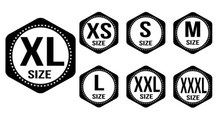Obraz premium Size clothing stickers or labels