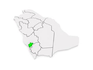 Map of Al-Baha. Saudi Arabia.